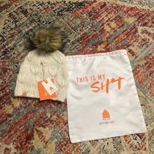 NWT Shit that I Knit Motley Beanie - White Lie - O/S - Merino Wool